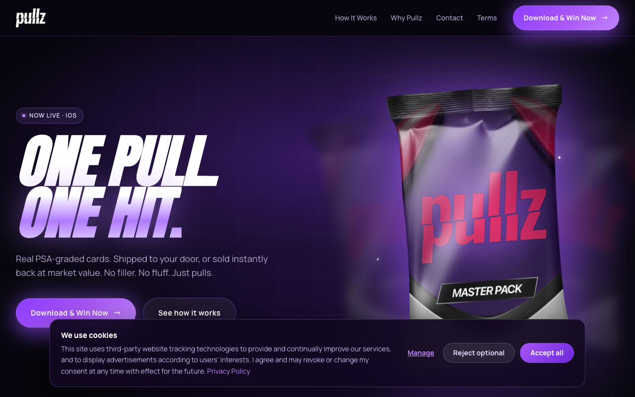 Pullz homepage
