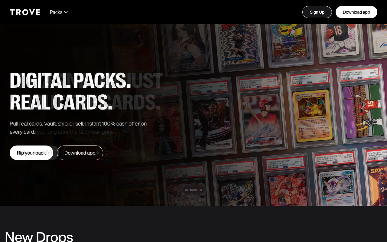 Trove homepage